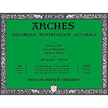 【中古】【輸入品・未使用】アルシュ 水彩紙 ブロック 300g細目31X41 20枚