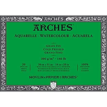 【中古】【輸入品・未使用】アルシュ 水彩紙 ブロック 300g細目36X51 20枚