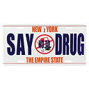 【中古】【輸入品・未使用】看板 インテリア スラングプレート 「PLEASE SAY TO NO DRUG」 アメリカのナンバープレート型 CMプレート ブラッ...