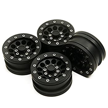 【中古】【輸入品・未使用】(Black) - MOHERO 4.8cm Metal Beadlock 1/10 RC Wheel Rims For Axial SCX10 CC01 D90 D110 Cars Pack of 4 (Black)