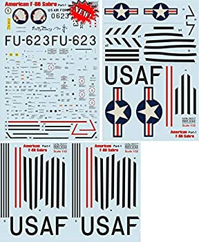 【中古】【輸入品・未使用】WET DECAL FOR AIRPLANE AMERICAN F-86 SABRE PART-1 WWII 1/32 PRINT SCALE 32-017 [並…