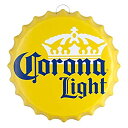 【中古】【輸入品・未使用】コロナライト 王冠型サイン #212516 Corona Light ブリキ製 立体看板 黄色 直径40.2×厚さ4.3cm [並行輸入品]