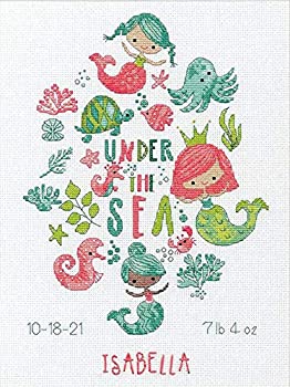 ディメンジョンズ クロスステッチ 刺繍キット“小さな人魚〜バースレコード” Dimensions Needlecrafts Counted Cross Stitch%カンマ%Under the Sea