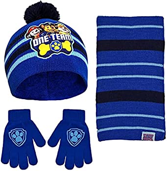 【中古】【輸入品・未使用】パウパトロール マフラー 手袋 ニット 帽子 パウパト 防寒 グッズ セット 青 ブルー 子供 幼児 男の子 ボーイズ (4歳?7歳) [並行輸入品]
