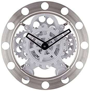 【中古】【輸入品・未使用】KIKKERLAND(キッカーランド)Wall Clock + Gears デザイン小物 シルバー o35.5×H10cm 1718