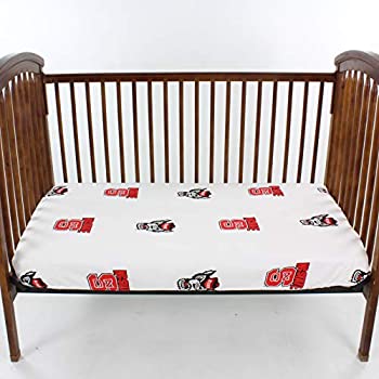 【中古】【輸入品 未使用】College Covers NCSCSFSWPR North Carolina State Wolfpack Baby Crib Fitted Sheet Pair White