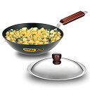 【中古】【輸入品・未使用】Futura 硬質 アルマイト加工 揚げ物用鍋(Kadhai)スチール製の蓋と平らな底部 2.5L グレー HWS_L21_BLK