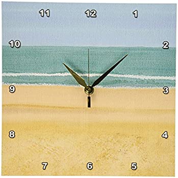 【中古】【輸入品・未使用】3Dローズ CherylsArt 風景 ‐ 砂浜と海を描いたビーチの眺め - 壁時計 - 約25 x 25cm (10 x 10インチ) 壁時計 - dpp_31877_1 (並行輸入)