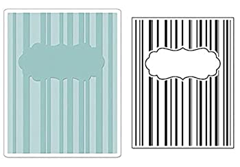 【中古】【輸入品 未使用】Sizzix Textured Impressions Embossing Folder with Stamp - Stripes Frames Set by Hero Arts by Sizzix