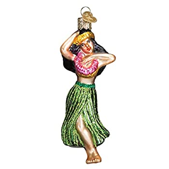 yÁzyAiEgpzOld World Christmas Hula Dancer Glass Ornament