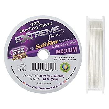 【中古】【輸入品・未使用】Soft Flex Extreme スターリングシルバー ビーズワイヤー 0.19インチ 30フィート 耐摩耗性