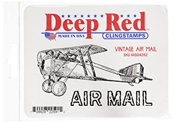 【中古】【輸入品・未使用】Deep Red Cling Stamp 4%ダブルクォーテ%X2.25%ダブルクォーテ%-Vintage Air Mail 並行輸入品 