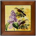 【中古】【輸入品・未使用】3dRose ft_123519_1 ライラックの花と鳥 ビンテージフレームタイル 8x8インチ