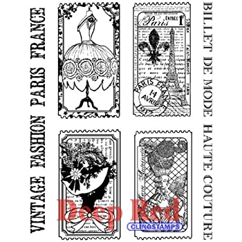 【中古】【輸入品・未使用】Deep Red Cling Stamp Set 3.25%ダブルクォーテ%X4.25%ダブルクォーテ%-Fashion Tickets 並行輸入品 