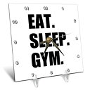 【中古】【輸入品・未使用】3dRose dc_180409_1 Eat Sleep Gym テキストギフト エクササイズ フィットネス 愛好家 デスク時計 6 ...