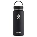 yÁzyAiEgpzHydro Flask nChtXR Black Stainless Steel Water Bottle Wide Mouth w/Flex Cap [sAi] (Black%J}% 946ml)