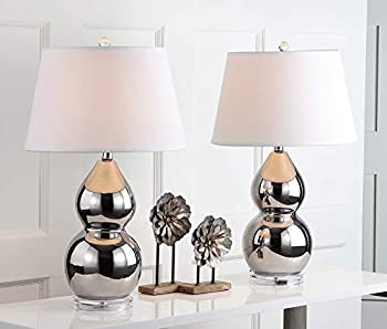 šۡ͢ʡ̤ѡSafavieh Lighting Collection Jill Silver Double Gourd 25.5-inch Table Lamp (Set of 2) by Safavieh