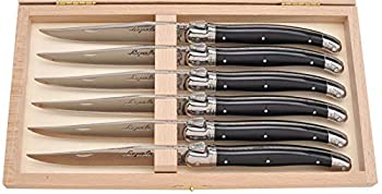 【中古】【輸入品・未使用】Jean Dubost Laguiole 6 Steak Knives Set%カンマ% Acrylic Black [並行輸入品]