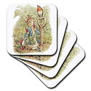    AiEgp (set-of-8-Soft) - 3dRose cst 110164 2 Peter Rabbit in The Garden-Vintage Art-Soft Coasters%J}% Set of 8