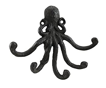 【中古】【輸入品・未使用】Cast Iron Octopus Decorative Wall Mounted Key Rack Wall Hook New
