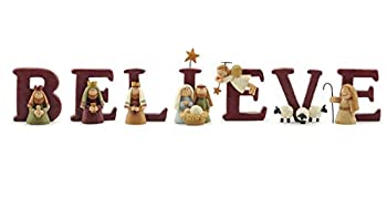 【中古】【輸入品・未使用】B-E-L-I-E-V-E キリストの降誕 樹脂 クリスマスデコレーション 7文字セット 高さ1.75インチ