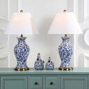 【中古】【輸入品・未使用】Safavieh Lighting Collection 北京花柄 骨壺 ブルー/ホワイト 29インチ 寝室 リビングルーム ホーム ...