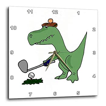 【中古】【輸入品・未使用】3dRose dpp_203784_1 楽しいグリーンのトレックス恐竜 ゴルフ壁時計 10 x 10インチ