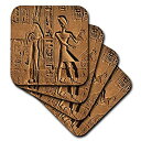 (set-of-4-Soft) - 3dRose cst_208712_1 Egypt%カンマ% Luxor%カンマ% Stone Reliefs in Amun Temple Enclosure at Temples Soft Coaster (Set of 4)