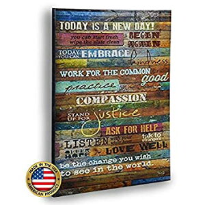【中古】【輸入品・未使用】インスピレーション引用符壁アート???Today Is A New Day by Marla Rae 12?x 18 12Wx18H ブラウン