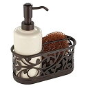 【中古】【輸入品・未使用】InterDesign Vine Kitchen Sink Soap Dispenser Pump and Sponge Caddy Organizer - Vanilla/Bronze by InterDesign [並行輸入品]