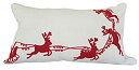 yÁzyAiEgpzXia Home Fashions Santa's Sleigh with Bells and Reindeer Crewel Embroidery Christmas Decorative Pillow Feather Filled%J}% 14 by 24-Inc
