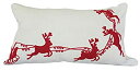 【中古】【輸入品・未使用】Xia Home Fashions Santa's Sleigh with Bells and Reindeer Crewel Embroidery Christmas Decorative Pillow Feather Filled%カンマ% 14 by 24-Inc(3)