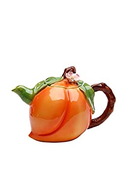 【中古】【輸入品・未使用】Cosmos 20834 Gifts Peach Ceramic Teapot%カンマ% 4-5/8-Inch [並行輸入品]