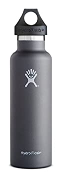 yÁzyAiEgpzHydro Flask nChtXN Stainless Steel Water Bottle Standard Mouth w/Loop Cap [sAi] (Graphite%J}% 18-Ounce(532ml))