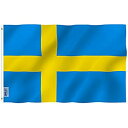 【中古】【輸入品・未使用】Anley フライブリーズ 3X5 フット旗-旗-鮮やかな色とUVフェード 耐性 -キャンバス ヘッダーとダブル ステッチ スウェーデンの旗 真鍮 グロメット