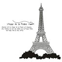 【中古】【輸入品・未使用】ウォールステッカー エッフェル塔 フランス 飛行機 タワー 英字 文字 アルファベット おしゃれ 風景 モノトーン 黒色 簡単 はがす...