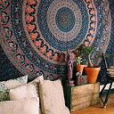 yÁzyAiEgpz(Queen(210cm x 230cm )) - Bless International Indian-hippie-gypsy Bohemian-psychedelic Cotton-mandala Wall-hanging-tapestry-multi-colou