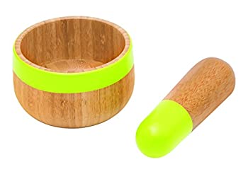 【中古】【輸入品・未使用】pebbly ペブリー 乳棒&乳鉢セット 竹製 14 x 5 cm 11 x 7 cm グリーン NBA074