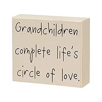 【中古】【輸入品・未使用】Collins 4.75インチ ミニ木製ブロックサイン Grandchildren Complete Life s Circle 