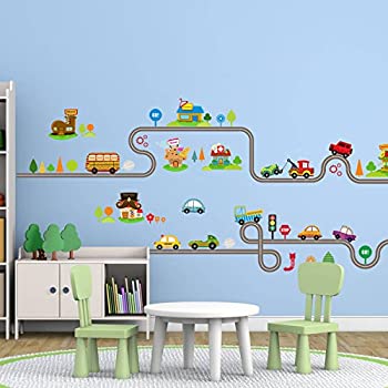 yÁzyAiEgpzAmaonmO\Cute Cartoon KidsǃfJ[DIYrj[City Car CircledȐHǃXebJ[Decor for Children BabysQStudyroom P