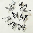 【中古】【輸入品・未使用】ZCHING 18PCS 3D バタフライウォールリムーバブル壁画 ステッカー カラフルなDIYのアートの装飾デカール工芸キッズベッドルームの部屋の保育園の