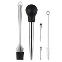 yÁzyAiEgpzKaycrown Stainless Steel Turkey Baster With BBQ / Grill Basting Brush%J}% Commerical Grade Quality FDA Rubber Bulb Including Flavour N