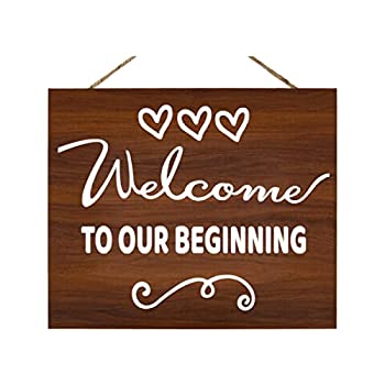 【中古】【輸入品・未使用】jennygems素朴なアンティーク調Welcome to Our Beginningサイン???や結婚式、House Warming Party Sign