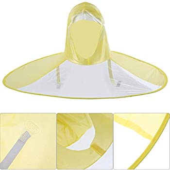 【中古】【輸入品・未使用】創造的なufo防水ハンズフリー傘レインハット帽子キャップレインコートアウトドア釣りゴルフ子供大人学生雨コートカバーの傘%カンマ%黄色 ...