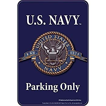 【中古】【輸入品・未使用】Signs 4?Fun s4cmn US Navy Small駐車場サイン