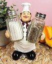 【中古】【輸入品・未使用】Ebros Bon AppetitワインマスターStandingシェフSalt and Pepper ShakersホルダーFigur...
