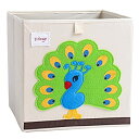 【中古】【輸入品 未使用】DODYMPS Foldable Animal Canvas Storage Toy Box/Bin/Cube/Chest/Basket/Organizer for Kids カンマ 13 inch (Peacock) 141［並行輸入］