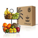 【中古】【輸入品・未使用】Regal Trunk & Co. 2段フルーツバスケット ワイヤーフルーツボウルまたは野菜ホルダー 2段フルーツバスケットスタンド 野菜、卵などの保管&整理