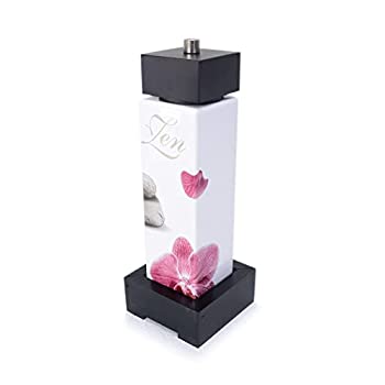 【中古】【輸入品・未使用】[ceramiche VIVA] ソルトミル 木のスタンド付き 神秘的な印象を受ける花と..