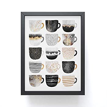 Society6 Elisabeth Fredriksson Pretty Coffee Cups 3 Framed Mini Art Print%カンマ% 4%ダブルクォーテ% x 3%ダブルクォーテ%%カンマ% Black 141［並行輸入］
